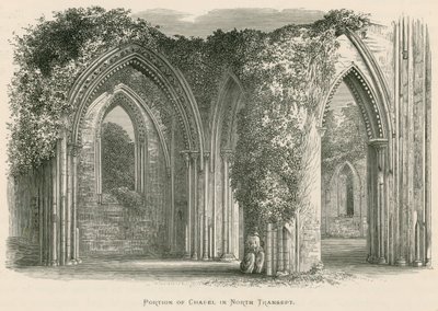 Abbaye de Glastonbury, partie de la chapelle dans le transept nord - Alexander Francis Lydon